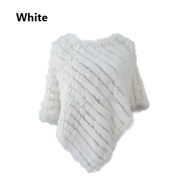 Rabbit Fur Knitted Vest Fashion Wrap Coat
