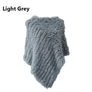 Rabbit Fur Knitted Vest Fashion Wrap Coat